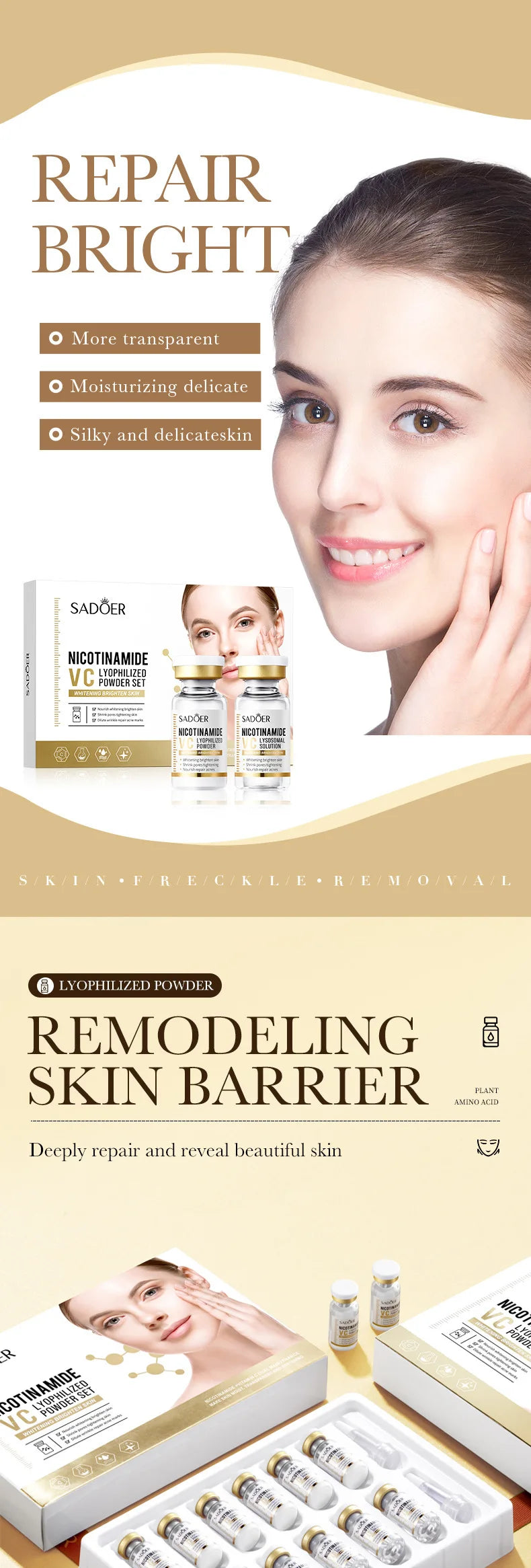 Ampoules of Niacinamide for Whitening and Tightening of Pores