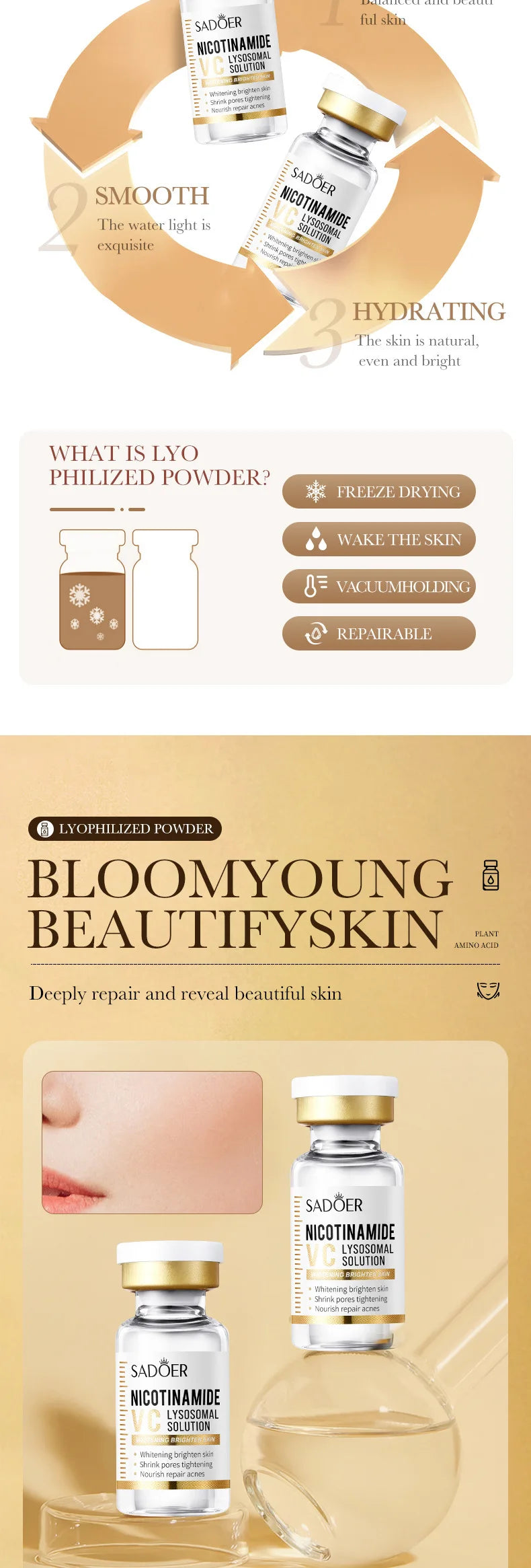 Ampoules of Niacinamide for Whitening and Tightening of Pores